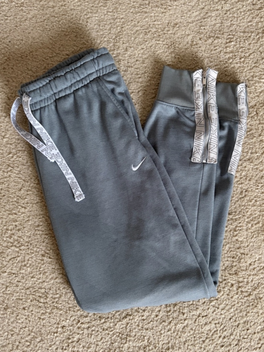Nike Dri-Fit Joggers Fleece Sweatpants Grey Size Small